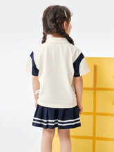 Balabala Kids' Suit Boys' Short Sleeve Two-Piece Set 2024 New Summer Girls' Clothing Campus Style Sibling Outfit